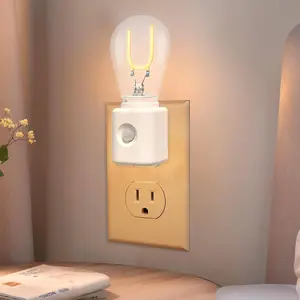 Amber Night Light Plug in, Motion Sensor Blue LED Night Lights Plug Into Wall, Adjustable Brightness, U-Type 1W LED Night Lights for Kids, Bathroom, Bedroom, IHome Decoration, 1-Pack