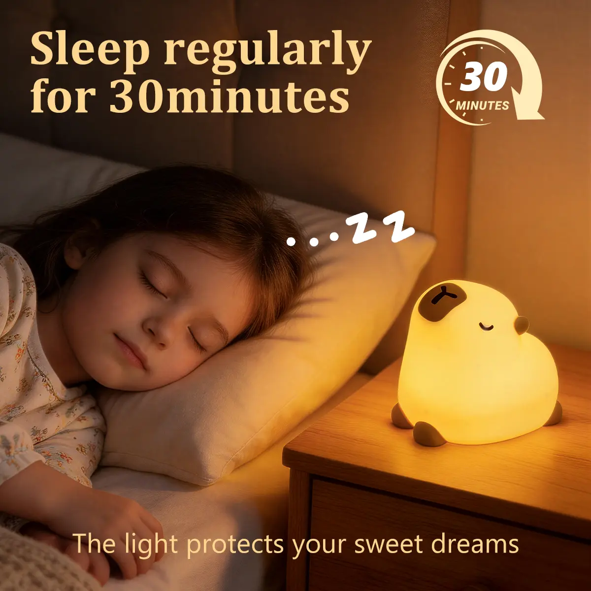Adorable Capybara Shaped Silicone Night Light - Clap-Activated Rechargeable, 3-Gear Soft LED Dimmable, Portable Bedroom Decor Lamp for Kids, Friends & Family with Soft Glow for Stress Relief