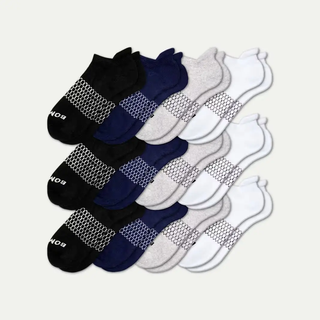 [Save More] 2/3/5 Packs BB Ankle Socks for Women, Men | Multi Colors Unisex Running Socks, Seamless Toe, Compression Socks | Stylish Socks Tri-Block Honeycomb Support Solid Socks