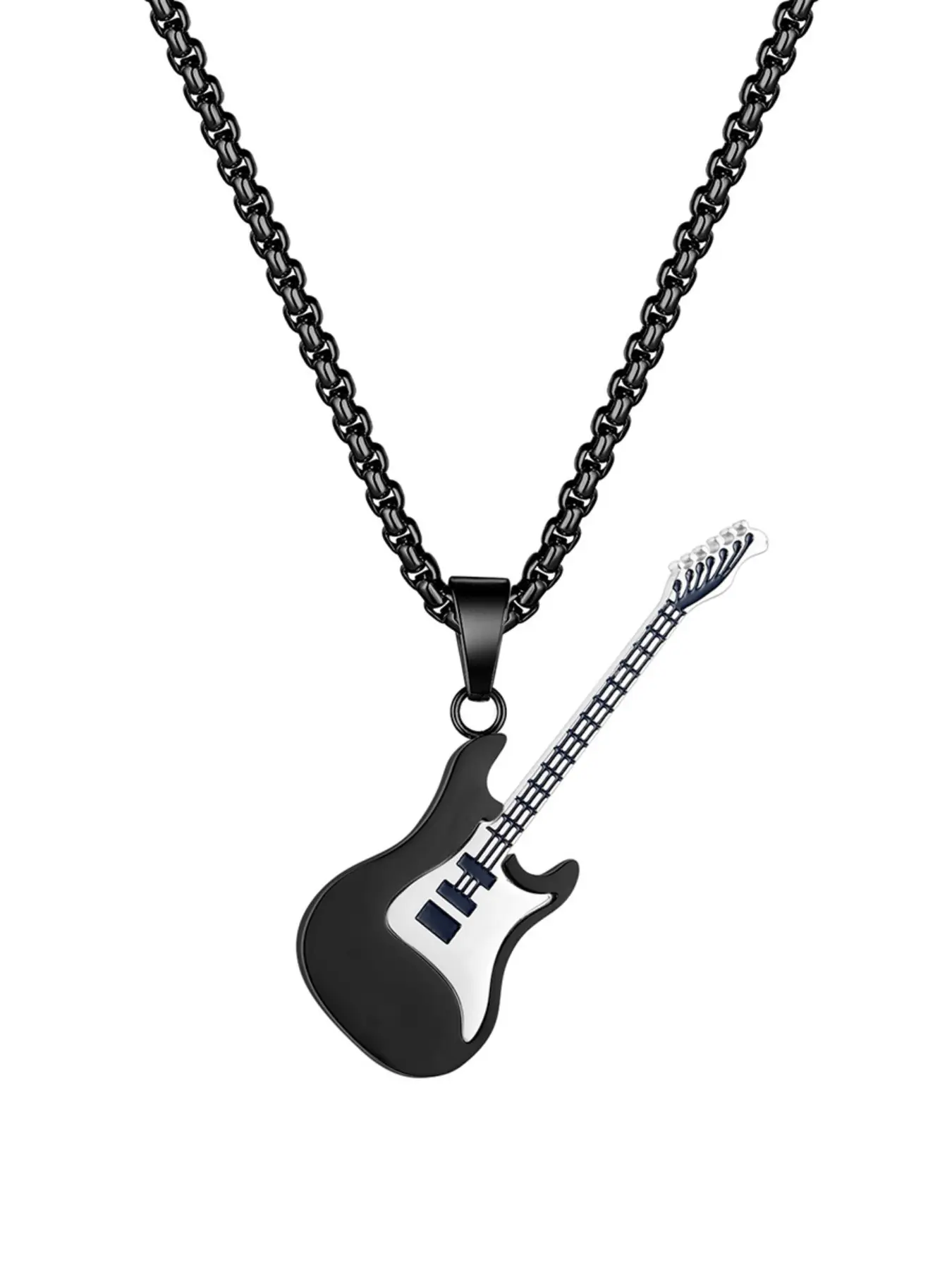 Guitar Design Pendant Necklace, Fashion Minimalist Necklace, Stainless Steel Jewelry for Party, Daily Clothing Decor, Trendy All-match & Exquisite Jewelry for Birthday Gift, Minimalist Chain
