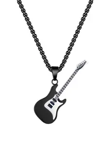 Guitar Design Pendant Necklace, Stainless Steel Jewelry for Party, Daily Clothing Decor, Trendy All-match & Exquisite Jewelry for Birthday Gift, Minimalist Chain