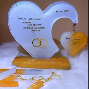 Custom Couple Resin Keychain – Names & Date Personalized Gift