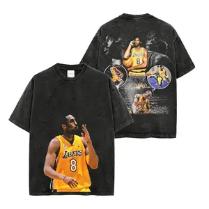KOBE Black Mamba Bryant 8 LAKERS Unisex Acid Cotton T-Shirt Basketball Legend Shirt Gift For True Basketball Fans Vintag T-Shirt for Work & Play Casual Print Casual Print Top