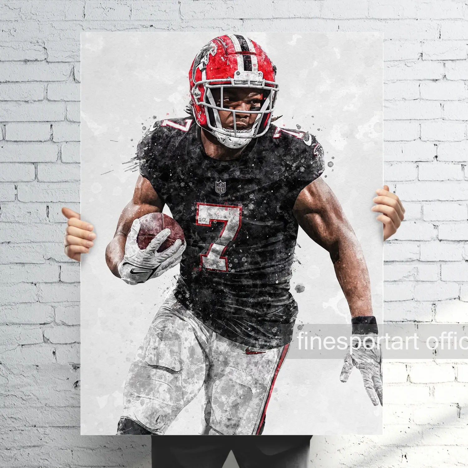 Bijan Robinson Atlanta Poster, Canvas, print, Sports wall art, Man Cave, Gift, Kids Room Decor