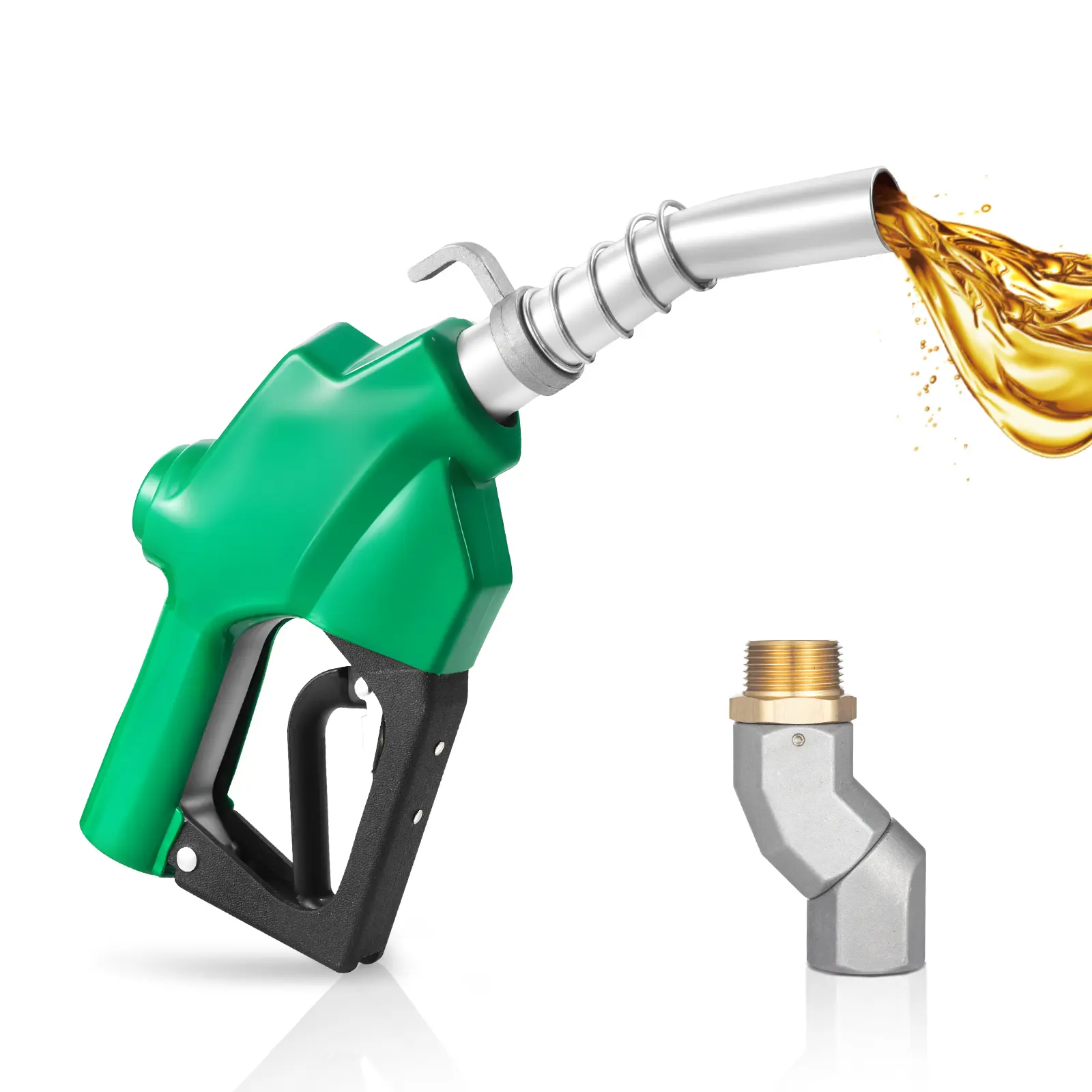【Summerfinds】VEVOR 1 Inch NPT Automatic Fuel Nozzle with Swivel,Max Flow Rate 21.6 GPMAuto Shut Off Diesel Gas Pump Nozzle with 3-Speed Trigger Lock & 1-3/16 in (OD=30.1 mm) Spout for GasolineDieselKerosene