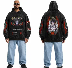Levi Ackerman Attack on Titan, aot  shirt Vintage Washed Oversized Hoodie – Wings of Freedom Anime Graphic Hoodie, Survey Corps Streetwear, Heavyweight Cotton Boxy Fit Pullover