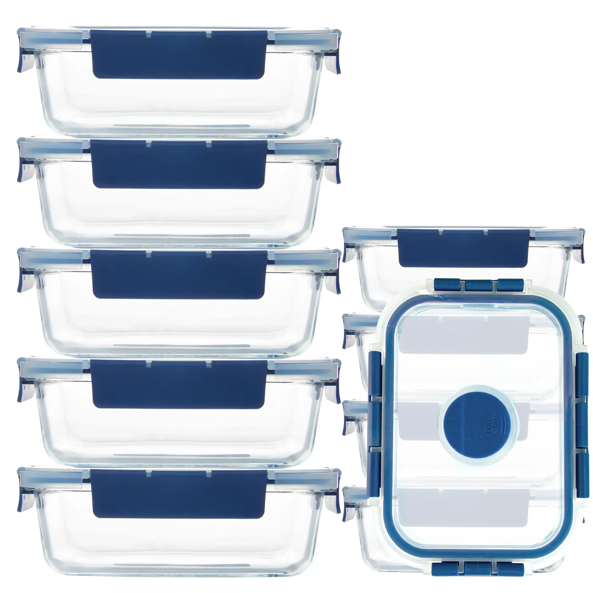 10 Pack Glass Meal Prep Containers with Steam Vent, Food Storage Containers with Airtight Lids, Dishwasher/Microwave/Oven/Freezer Safe Glass Containers for Leftovers Kitchen Utensils