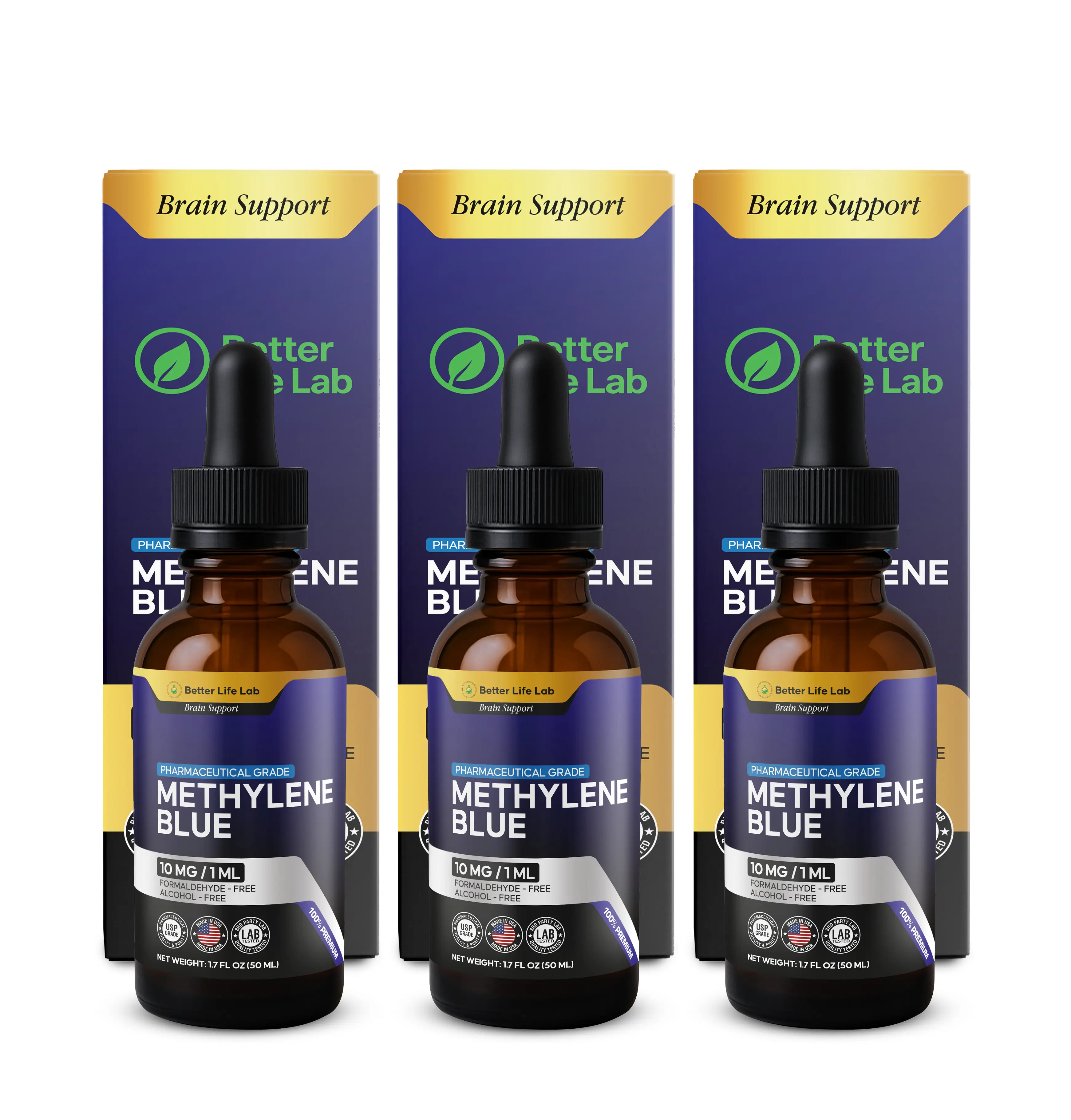 Elevate your health with Methylene Blue (3 Pack) - Pharmaceutical Grade 99.99% p...