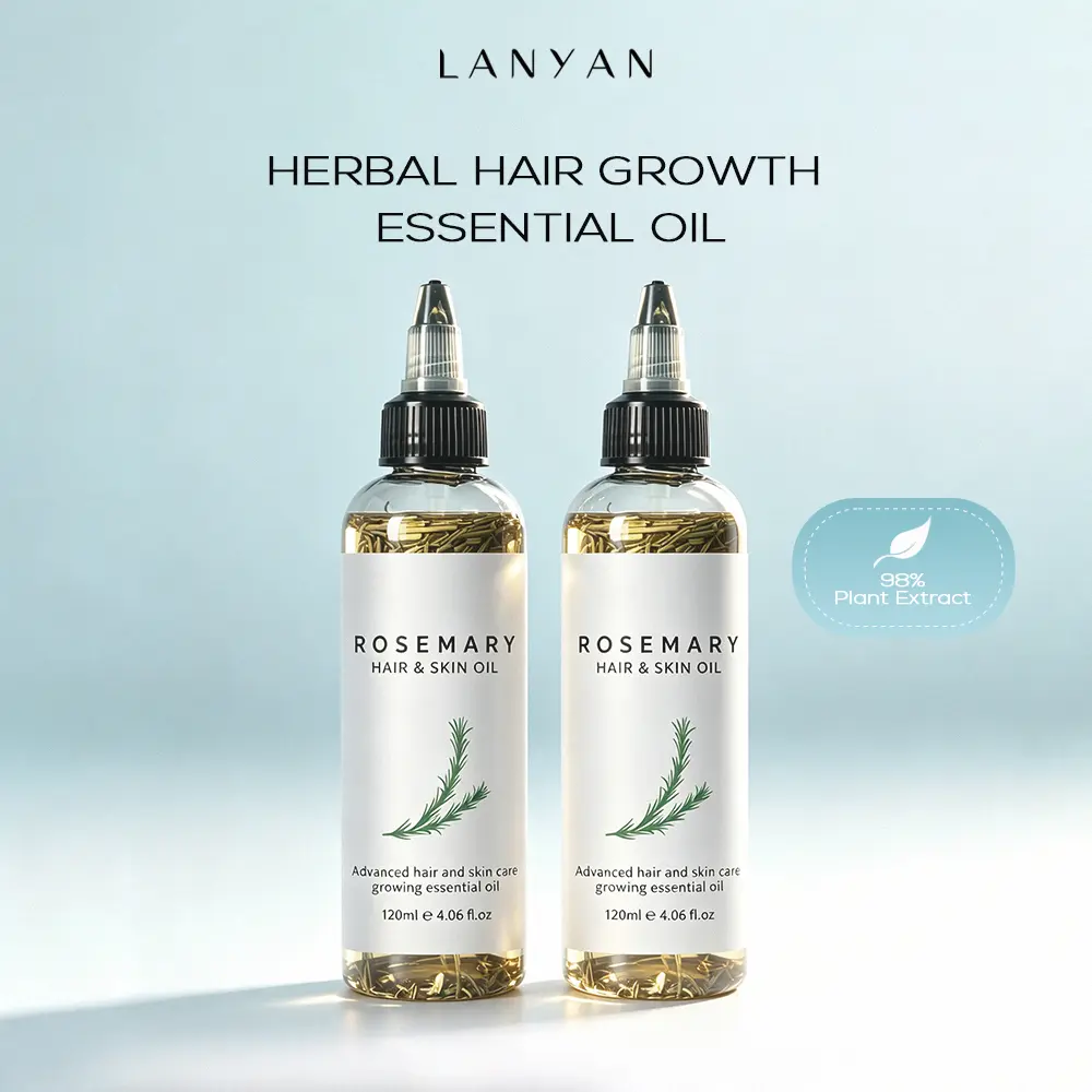 LANYAN Hair Growth Oil, Lightweight Rosemary & Argan Oil Blend for Thicker, Voluminous Hair & Alopecia Support, Scalp Treatment, 120ml, Haircare, Herbal Scalp Care, Beauty Products, Anti-Hair Loss Scalp Care