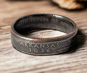 2003 Arkansas Quarter coin ring size 9.5