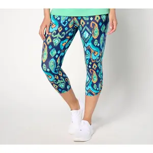 Denim& Co. Active Regular Printed Duo Stretch Capri Legging