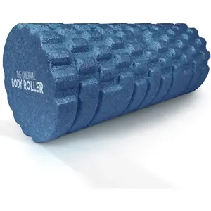 High Density Foam Roller Massager for Deep Tissue Massage of The Back and Leg Muscles Self Myofascial Release of Painful Trigger Point Muscle Adhesions 13" Blue