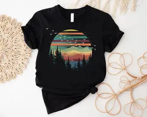 [SALE UP TO 40% ] Retro Forest Sunset T-Shirt, Nature Lover Gift