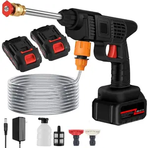Cordless Pressure Washer Gun, 6-In-1 Nozzle, Portable Power Cleaner, With Two Lithium Battery And Charging Kit, Suitable For Outdoor Cleaning, Christmas Gifts  For Men