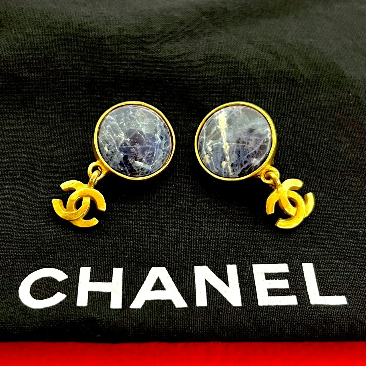 Pre-owned CHANEL Brass Small Leather Goods Coco Mark Earrings