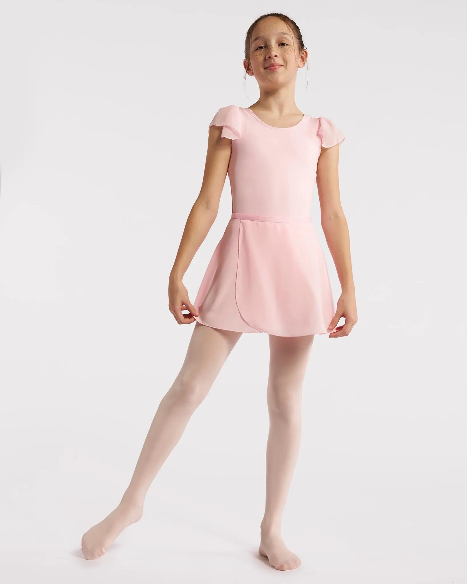 Girls' Ruffle Tie Skirt Ballet Starter Kit for Female Dancers, Breathable Stretchy Fabric with Durability, Comfortable & Durable Fabric, Cotton, Dance Classes, Elegant Design, Gymnastics