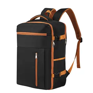 Unisex Large-Capacity Nylon Travel Backpack - 18" Laptop Compartment, Anti-Theft, Trolley Sleeve, Waterproof, Dry-Wet Separation, Carry-On for Business Commute,summervibes