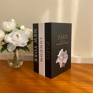 3pcs Modern Home Paper Decor Books, Fake Book Stack for Living Room Shelf, Fireplace, Photography Props, Holiday Decoration