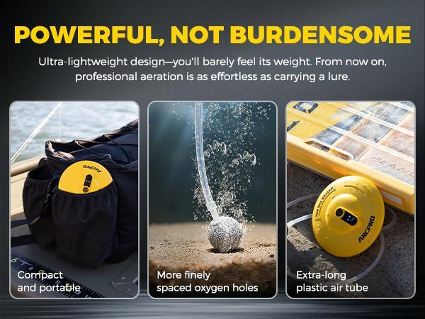 Next-generation upgraded live bait oxygen pump with suspended design, IPX7 waterproof, magnetic charging, 14-hour battery life—essential for transporting live fish outdoors.