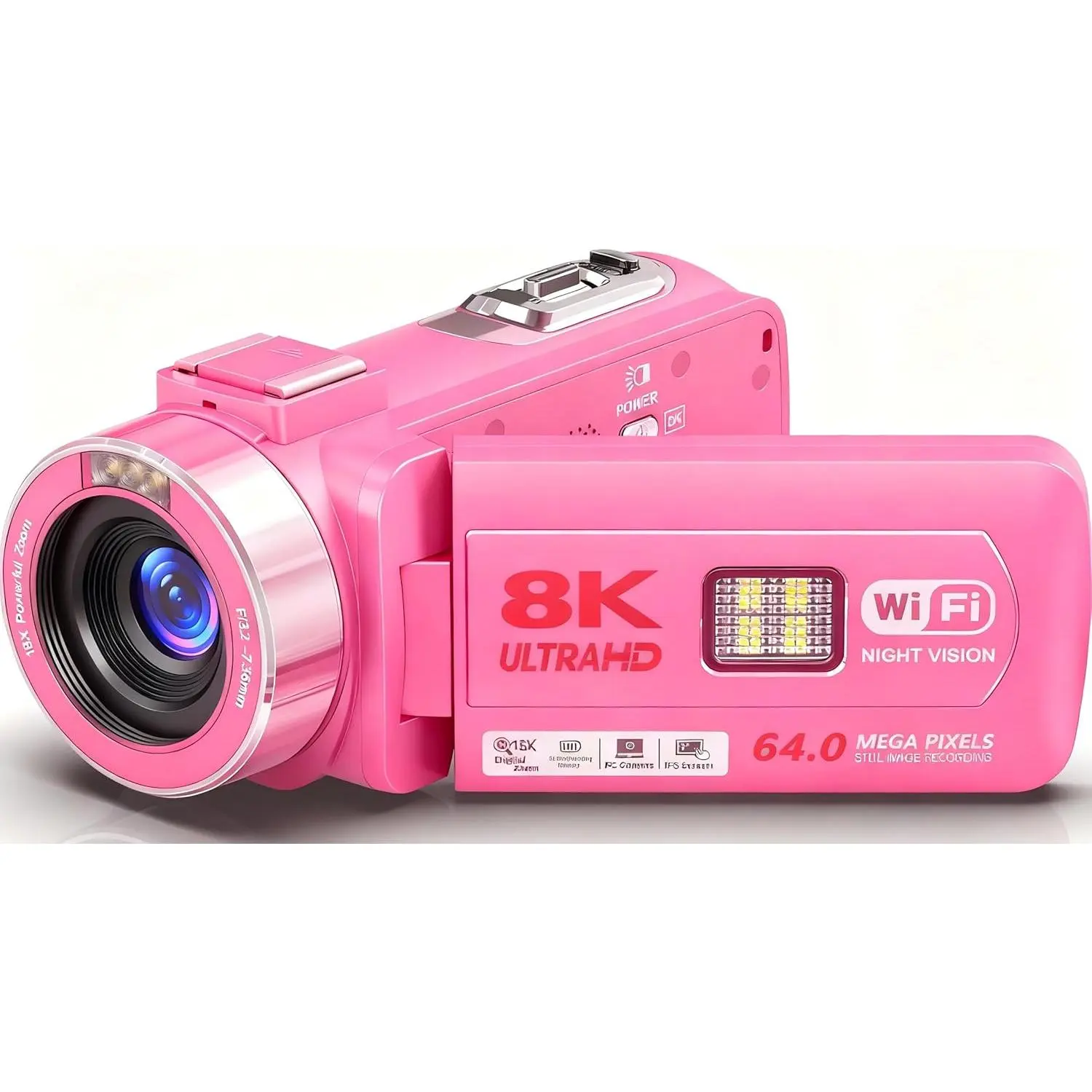 8K 64MP Video Camera Camcorder IR Night Vision Vlogging Camera 18X Zoom WiFi Digital Camera