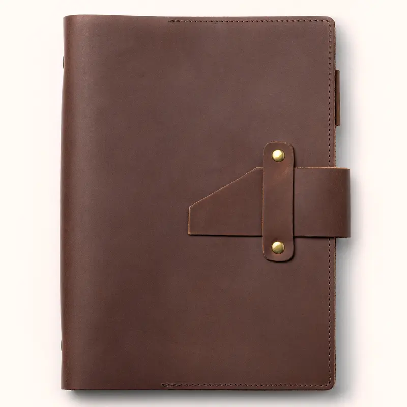 Nekmit Leather Planner 2026, A5 Refillable Runs From January 2026 to June 2027 Ring Binder 5"x8" Planner Monthly Weekly, Crazy Horse Leather Cover with Storage Pockets, Back to School Supplies