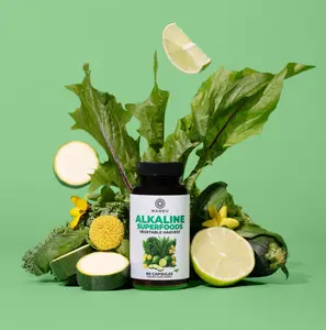Nahdu Alkaline Superfood Vegetable Harvest 12 Pure Mineral Rich Vegetables & Herbs for Energy Digestion Detox Vegan Non GMO Capsules