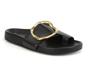 Franco Sarto Leather Slide Sandals - Brianka