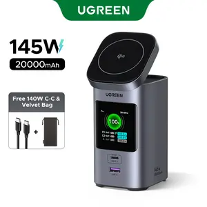 UGREEN Nexode Power Bank 20000mAh 145W PD 3.0 Portable Charger 72Wh Qi2 Certified 15W Wireless Fast Charging Magsafe Battery Pack 2C1A with TFT Display for iPhone 17/16 Series/MacBook/iPad,September Restock，TikTokShopBlackFriday ,Tiktokshopstockup