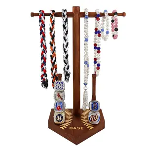 Wooden Baseball or Softball Drip Necklace Organizer Holder, Championship Ring Display Holder, Sports Ring Holder, Gifts for Athletes, Jewelry Storage Unit