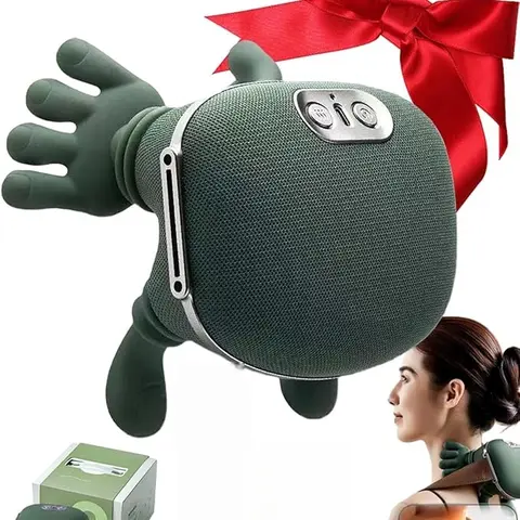 Cordless Battery-Powered Handheld Neck & Shoulder Massage Device for Adults, 4D Palm Kneading, Neck Pain Relief, 2 Temp Levels, 3 Speeds, Heatable, ABS-Compatible, Not Water Resistant (1Pc) - Personal Care Tool