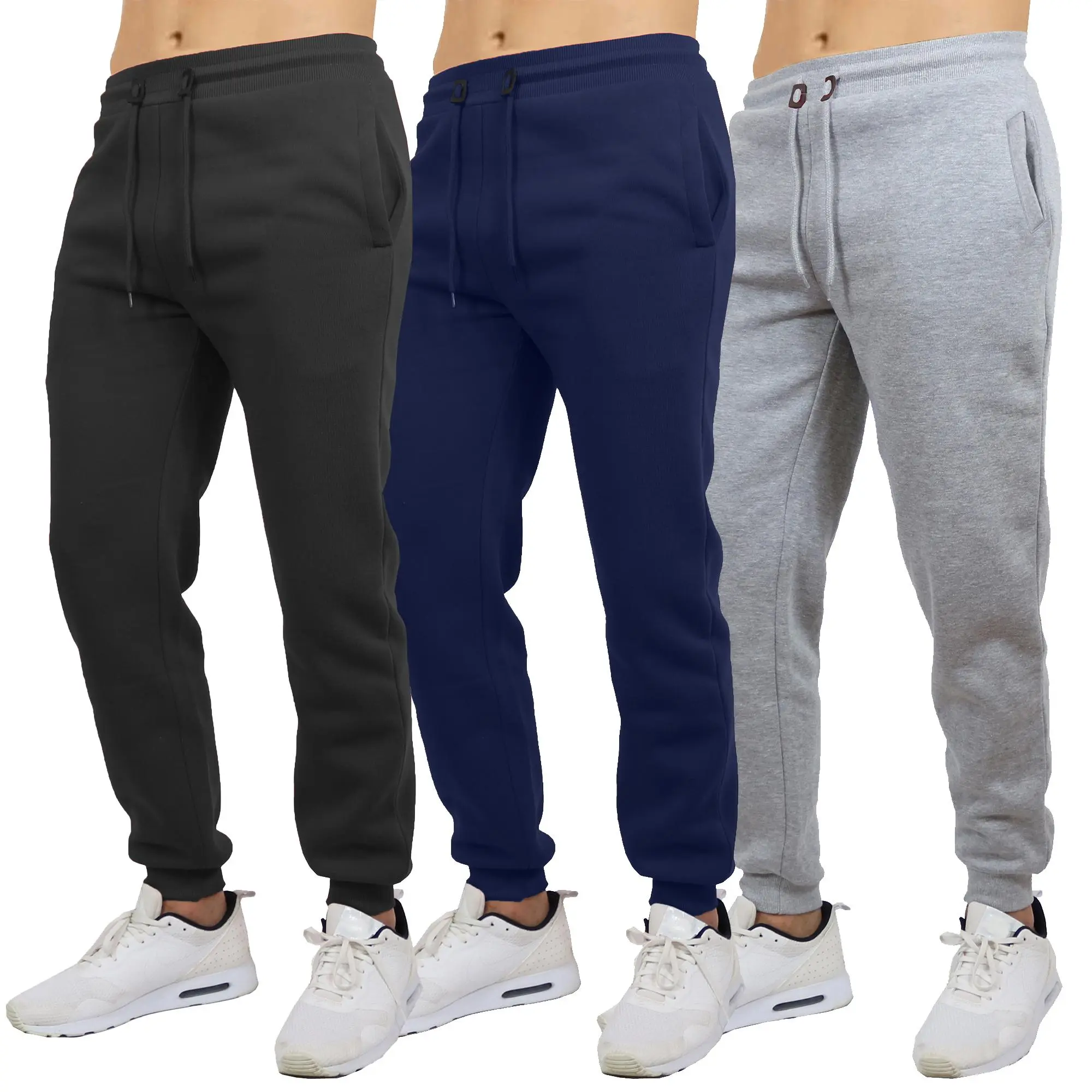 3-Pack Men's Slim Fit Fleece Lined Joggers (Sizes - S to 3XL) 3-Pack Men's Slim Fit Fleece Lined Joggers (Sizes - S to 3XL)