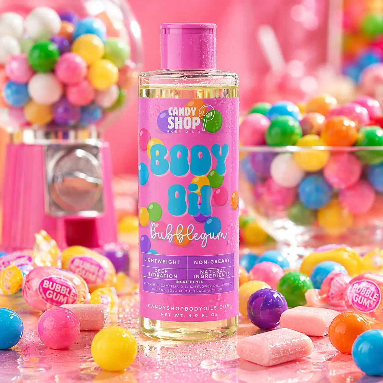 Bubblegum Body Oil, Silky Smooth Fragrance-Infused Body Care Oil for Moisturizing