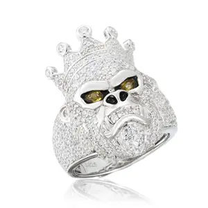 【#R511 】King Kong Ring UCCIYO S925 Sterling Silver Synthetic Moissanite Ring for Women Men Hip Hop Jewelry Gift
