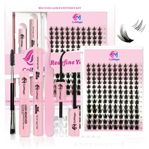 Colmagic DIY False Eyelashes Kit, Natural Lashes 5-18mm & 8-14mm, Includes Adhesive, Tweezers, Applicator, Removal Tool, Home Use