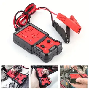 [Auto Relay Tester] Universal Automotive Relay Tester Diagnostic Tool | 12V/24V 4-Pin 5-Pin Analysis Tester for Car Repair with Red-Black Battery Clips