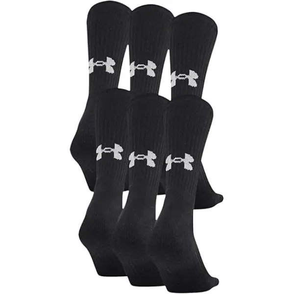 Under Armour Adult Cotton Crew Socks, 6 pairs,  Training & Gym Essentials