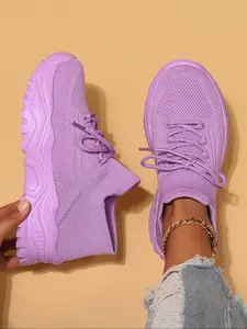 Women's Casual Running Shoes, Textile Upper Material, Round Toe Design, Wide Fit, All-Season Wear, Less Than Ankle Height