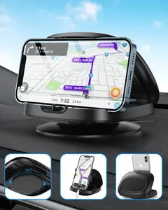 Phone Mount for Car, 360° Rotatable Dashboard Horizontal & Vertical Viewing Cell Phone Holder, Washable Reusable Car Phone Mount, for iPhone Samsung & Smartphones