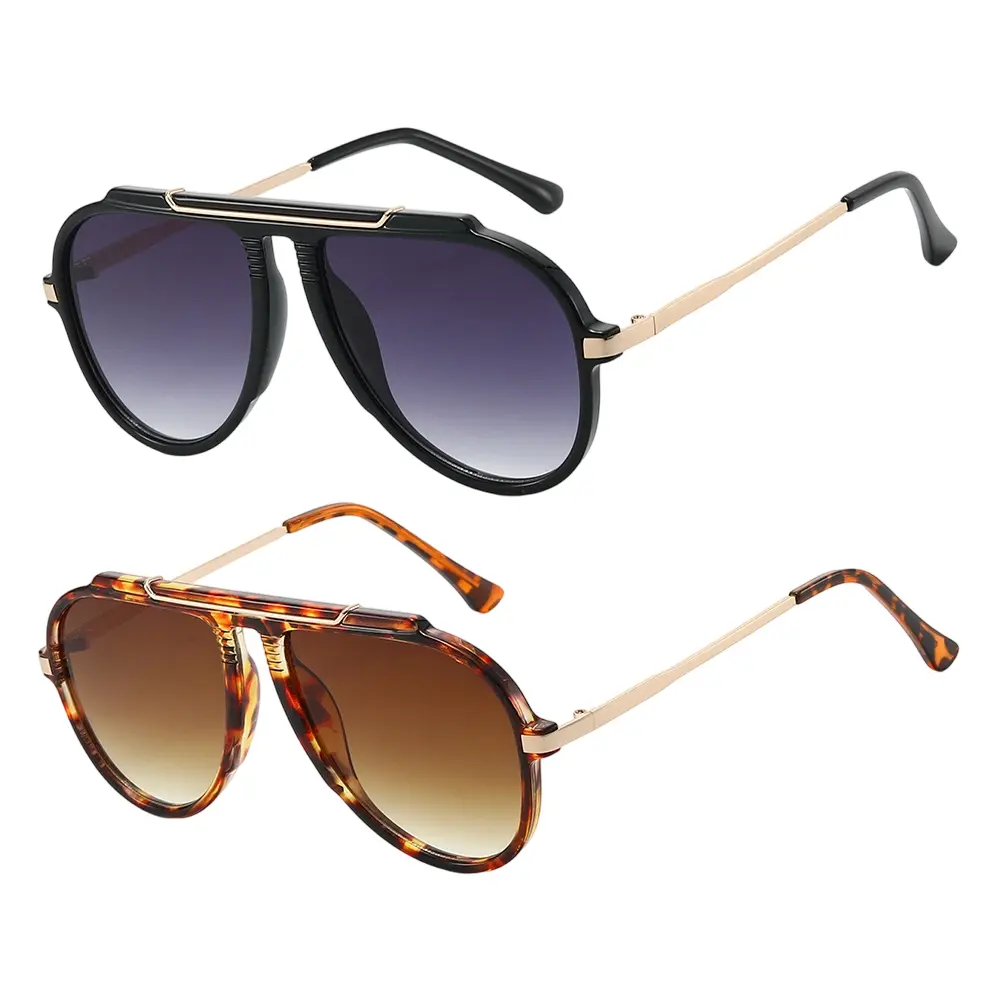 Oversized Aviator Sunglasses for Women Men 2026 70s Retro Gold Metal Sun Glasses Tangle Free Square Aviators valentine gift