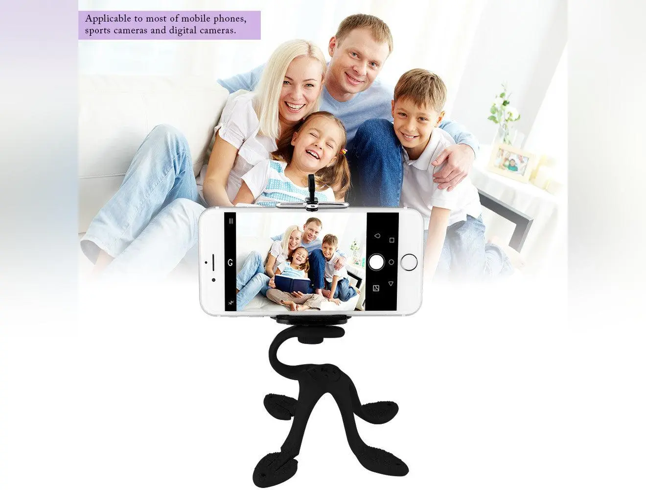 Powstro Mini Tripod Mount Holder  Universal Octopus Shape Portabable Phone Tablet  Stand Multifunctional Stand Clip Bracket