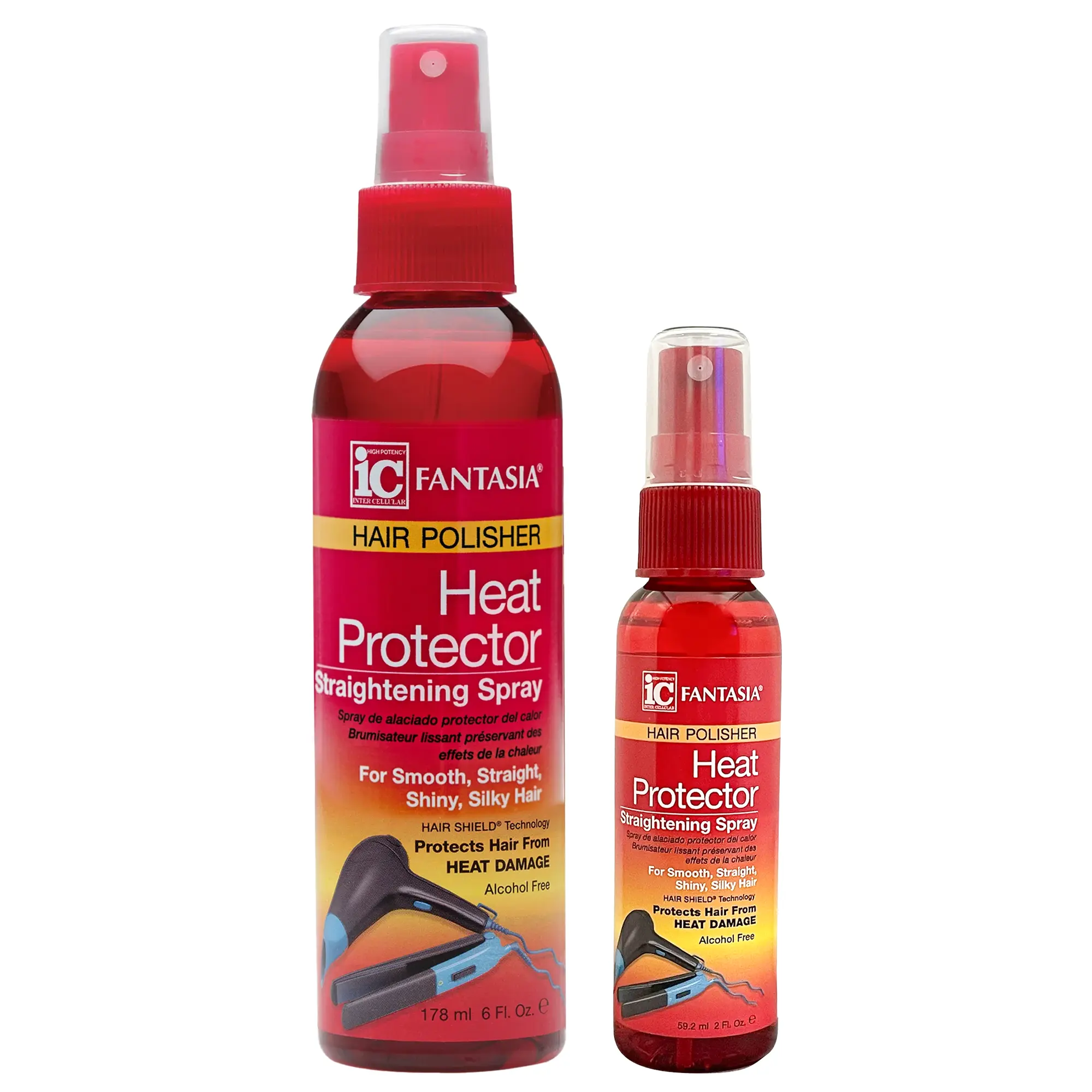Fantasia IC Heat Protector Spray Bundle Heat Protect Spray 2oz + Straightening Spray 6oz