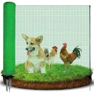 Temporary Fence with Posts, 3'x50' Plastic Fencing Garden Fence  Barrier with Fiberglass Stake Windbreak Rope, Portable Snow Fences, Fencing for Dogs Outdoors Backyard (Green)
