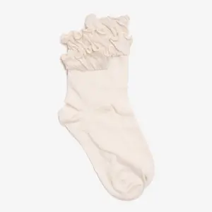 Women's Ultra-Soft Ruffle Cuff Crew Socks - Elegant, Basic Chic Luxe, Breathable Fabric, Casual, Perfectly Fitted for Everyday Daily Wear