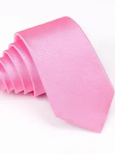 Men's Solid Color Business Style Tie, Skinny Woven Fabric Necktie, Plain Pattern, All Seasons Wear, Multiple Colors Available