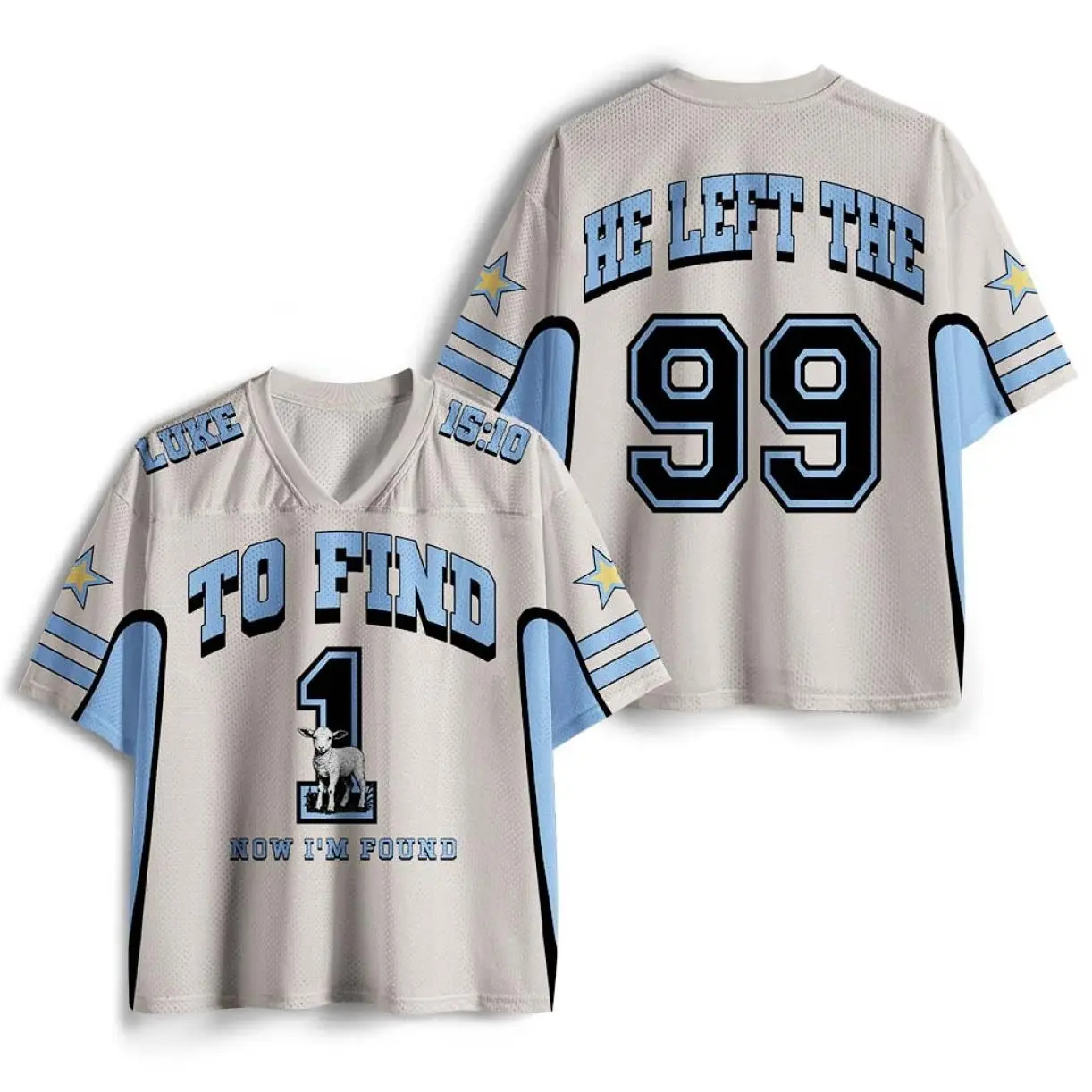 He Left The 99 To Find One Christian White Mesh Jersey, Perfect Fit, Ultimate Comfort, Timeless Appeal, Simple and Clean