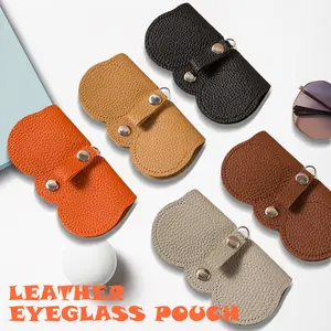 1 Count Soft Leather Sunglasses Bag, Fits Most Glasses