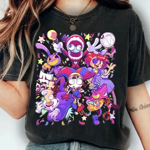 The Amazing Digital Circus Comfort color Tshirt, TADC Fan Gift, Circus Characters Shirts, Circus Theme Sweatshirt Hoodie, Anime Gift Birthday for Boy Girl indiana outfit