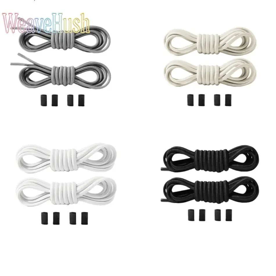 One Size No-Tie Elastic Rubber Shoelaces, Stretch Fit Tieless Bungee Laces for Sports Sneakers, Durable Flexible Replacement Shoe Laces, Easy Wear No Need Tying Design, Suitable for Adults, Kids and Elderly, Perfect for Running, Walking, Outdoor Sports an