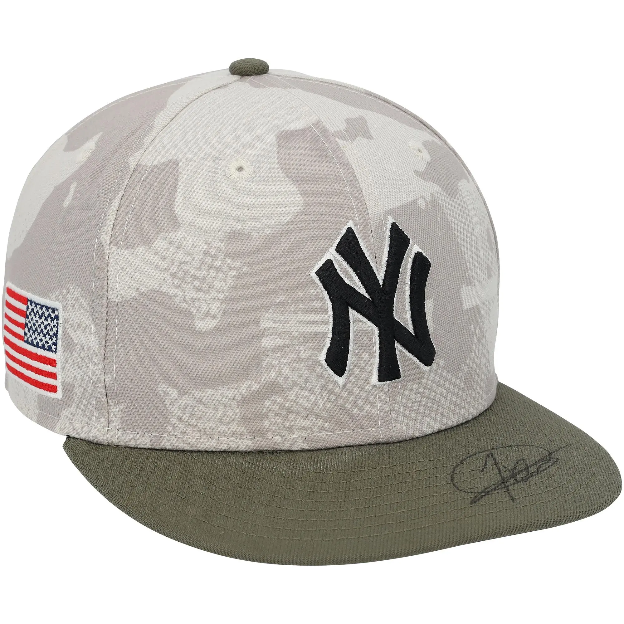Jasson Dominguez New York Yankees Autographed Game-Used #24 Tan Camo Cap vs. New York Mets on May 18, 2025 - Fanatics Authentic Certified