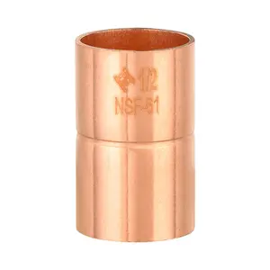 1/2" Copper Coupling With Rolled Stop